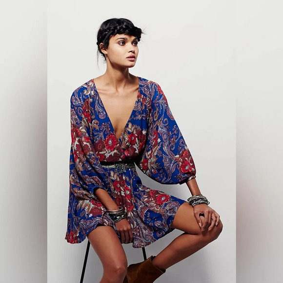 FREE PEOPLE NWOT‎ High Plains Printed Dress - Picture 2 of 9